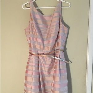 A-line, rose gold and gold dress